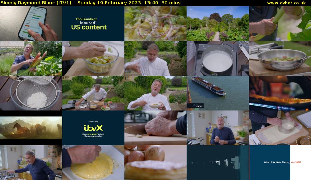 Simply Raymond Blanc (ITV1) Sunday 19 February 2023 13:40 - 14:10