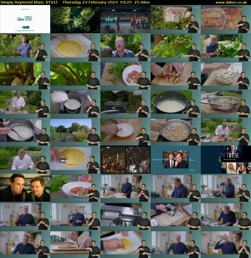 Simply Raymond Blanc (ITV1) Thursday 23 February 2023 03:25 - 03:50