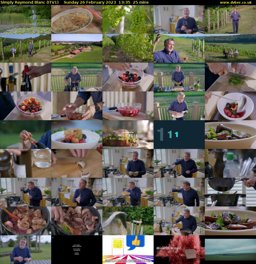 Simply Raymond Blanc (ITV1) Sunday 26 February 2023 13:35 - 14:00