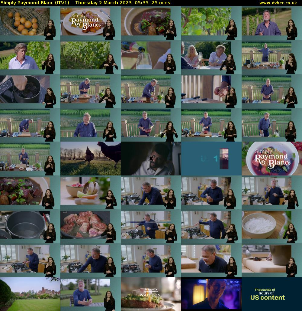 Simply Raymond Blanc (ITV1) Thursday 2 March 2023 05:35 - 06:00