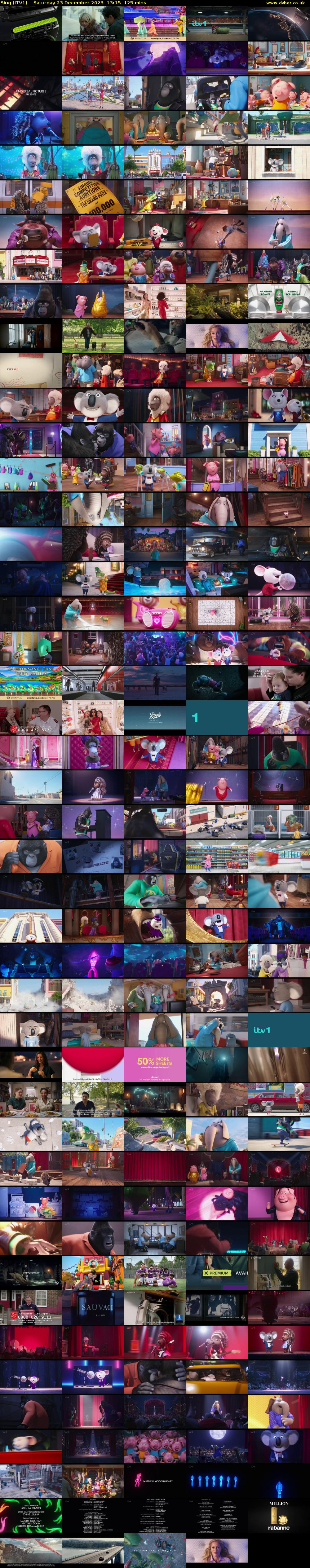 Sing (ITV1) Saturday 23 December 2023 13:15 - 15:20
