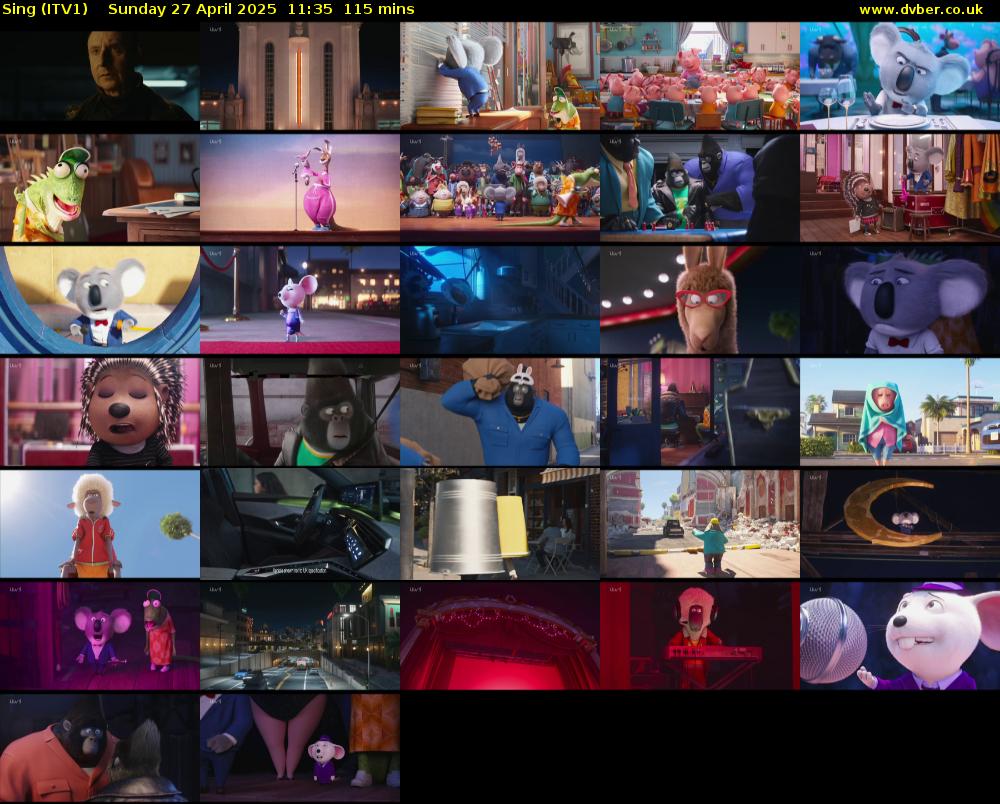Sing (ITV1) Sunday 27 April 2025 11:35 - 13:30