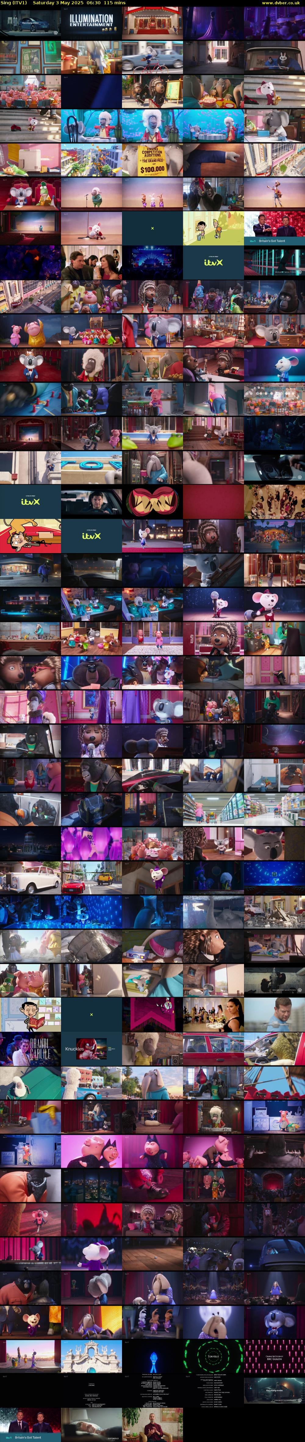 Sing (ITV1) Saturday 3 May 2025 06:30 - 08:25