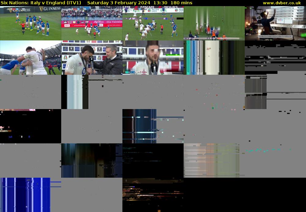 Six Nations: Italy v England (ITV1) Saturday 3 February 2024 13:30 - 16:30