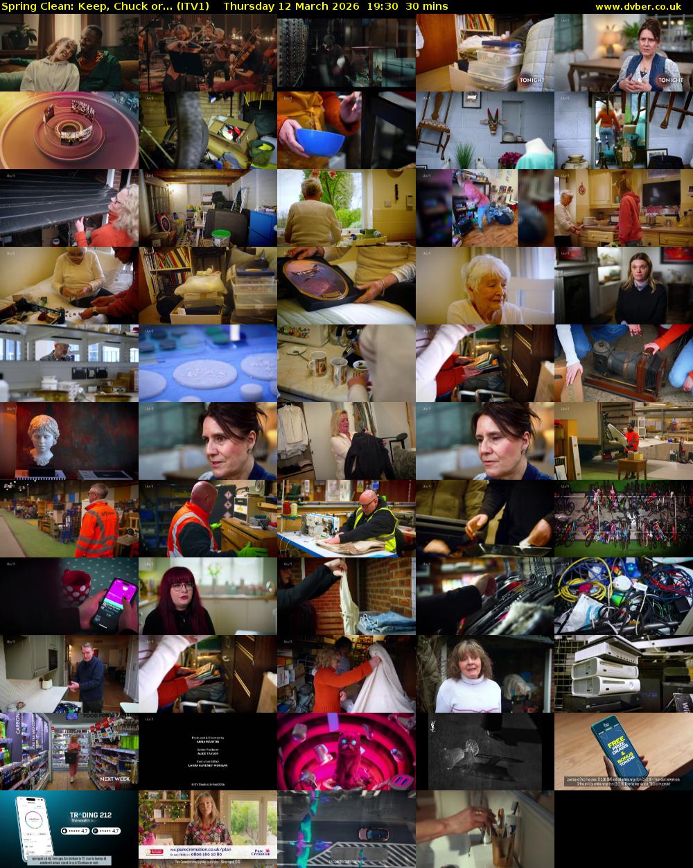 Spring Clean: Keep, Chuck or... (ITV1) Thursday 12 March 2026 19:30 - 20:00