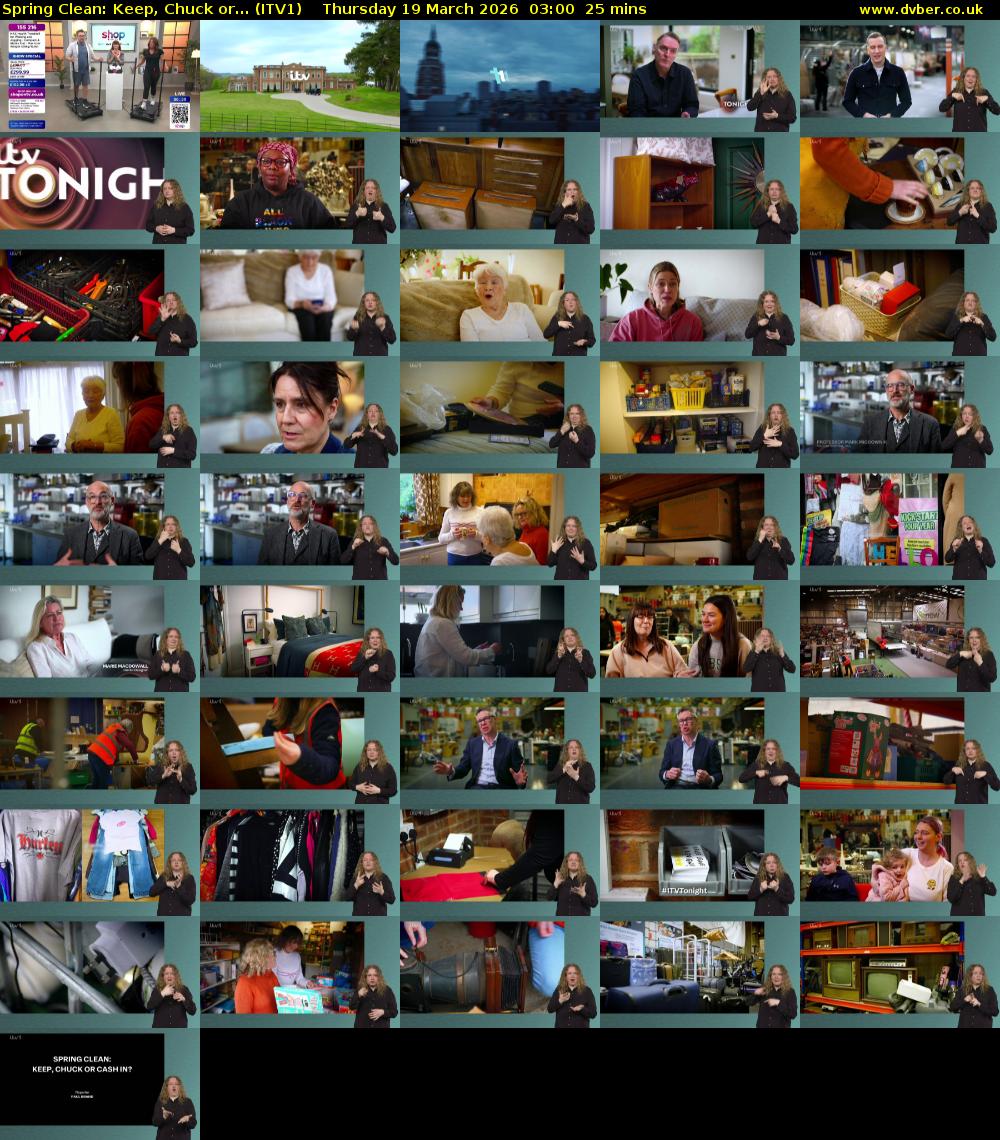Spring Clean: Keep, Chuck or... (ITV1) Thursday 19 March 2026 03:00 - 03:25