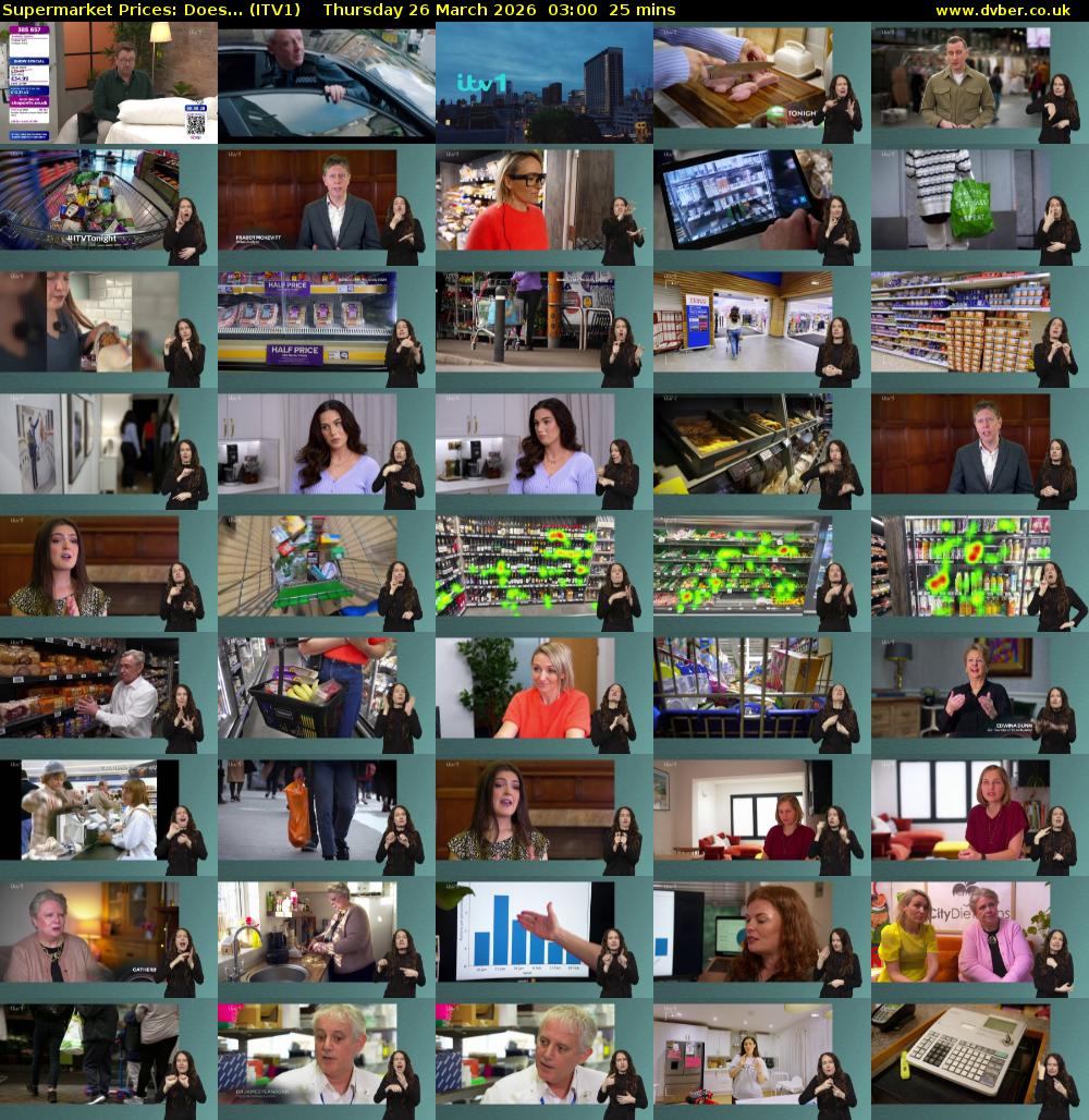 Supermarket Prices: Does... (ITV1) Thursday 26 March 2026 03:00 - 03:25