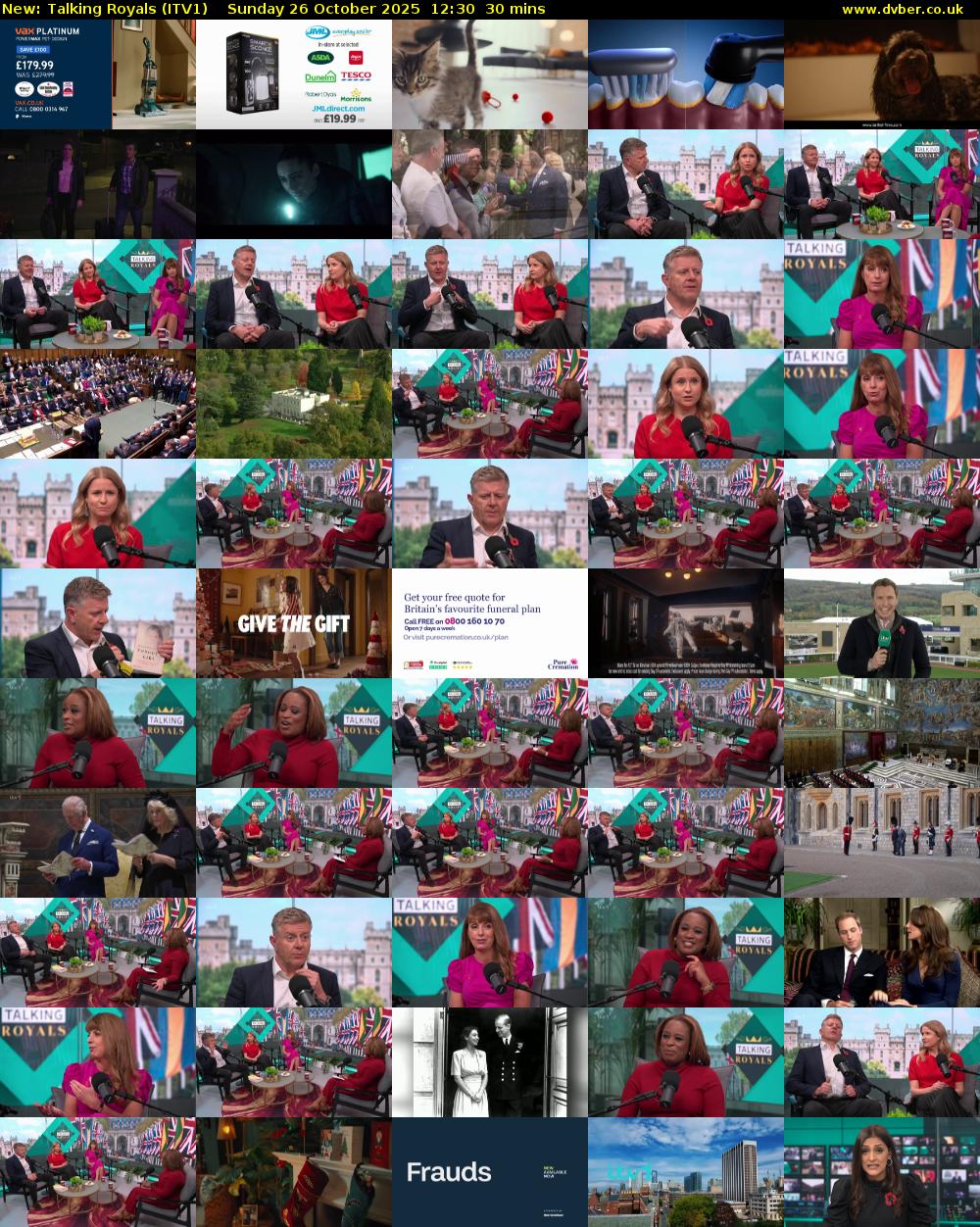 Talking Royals (ITV1) Sunday 26 October 2025 12:30 - 13:00