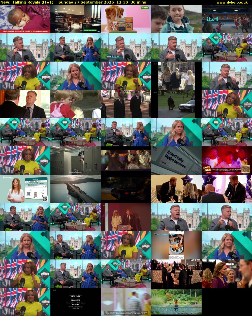 Talking Royals (ITV1) Sunday 27 September 2026 12:30 - 13:00