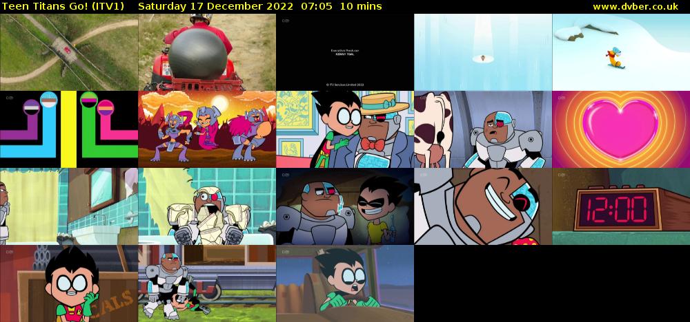 Teen Titans Go! (ITV1) Saturday 17 December 2022 07:05 - 07:15