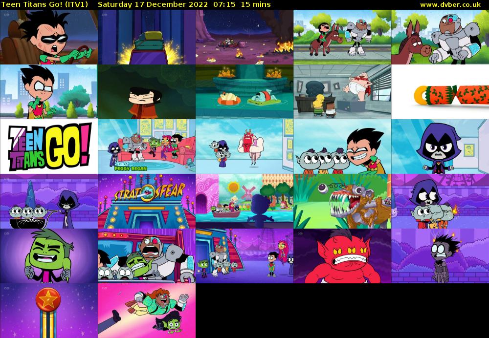 Teen Titans Go! (ITV1) Saturday 17 December 2022 07:15 - 07:30