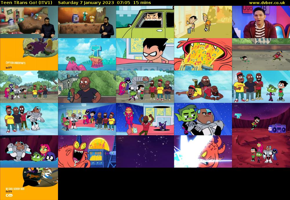 Teen Titans Go! (ITV1) Saturday 7 January 2023 07:05 - 07:20