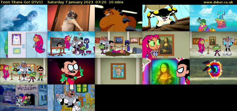 Teen Titans Go! (ITV1) Saturday 7 January 2023 07:20 - 07:30