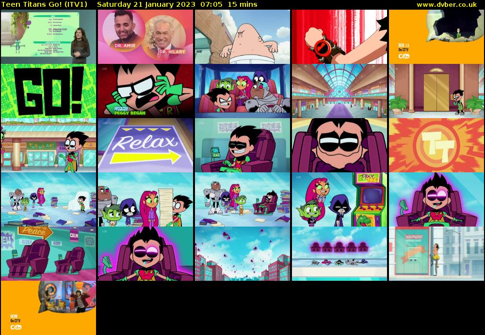 Teen Titans Go! (ITV1) Saturday 21 January 2023 07:05 - 07:20