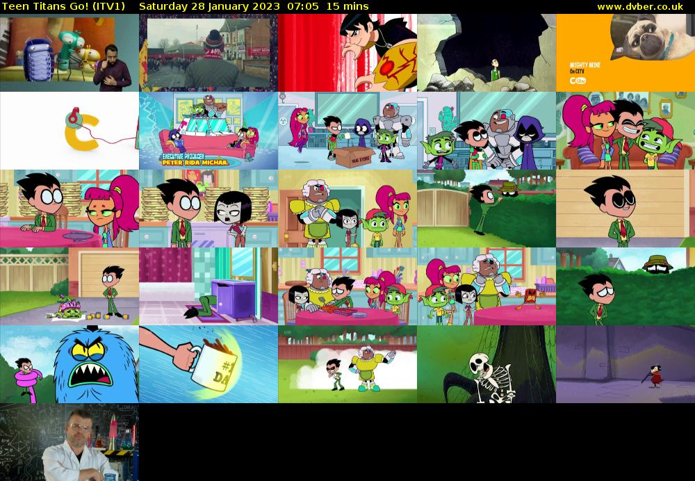 Teen Titans Go! (ITV1) Saturday 28 January 2023 07:05 - 07:20