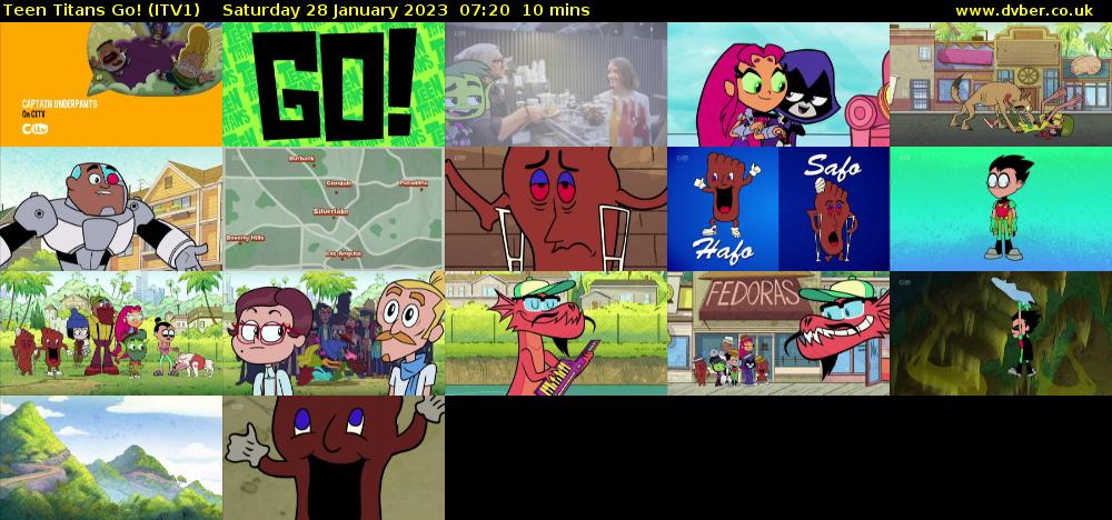 Teen Titans Go! (ITV1) Saturday 28 January 2023 07:20 - 07:30