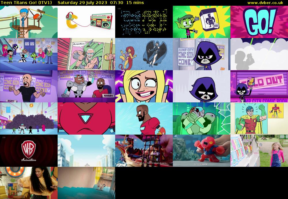 Teen Titans Go! (ITV1) Saturday 29 July 2023 07:30 - 07:45