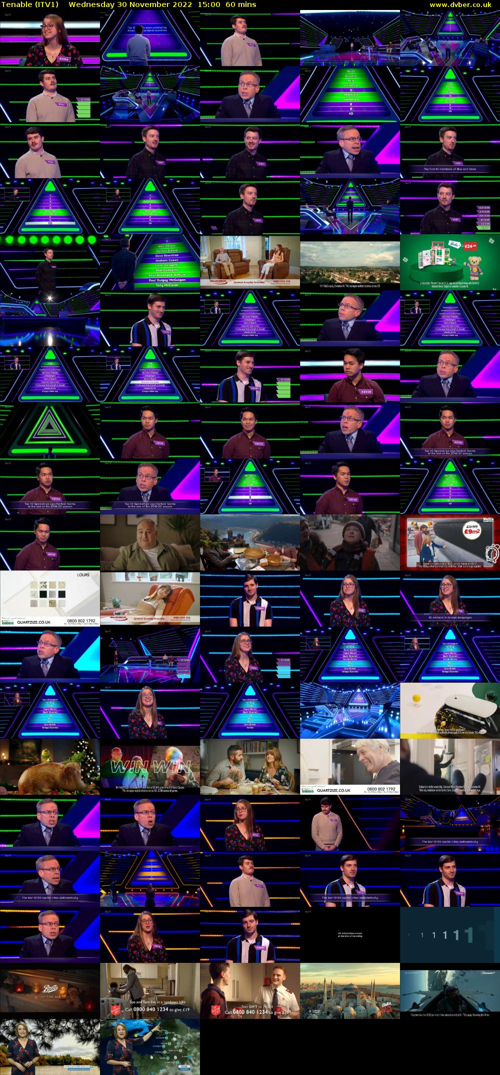 Tenable (ITV1) Wednesday 30 November 2022 15:00 - 16:00