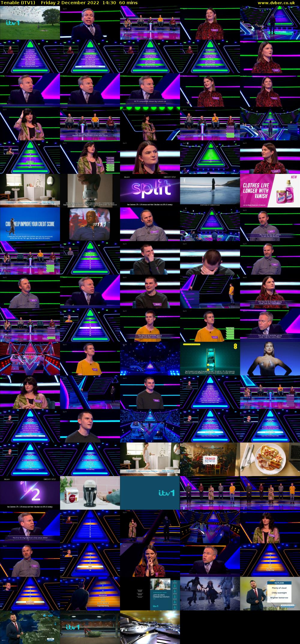 Tenable (ITV1) Friday 2 December 2022 14:30 - 15:30