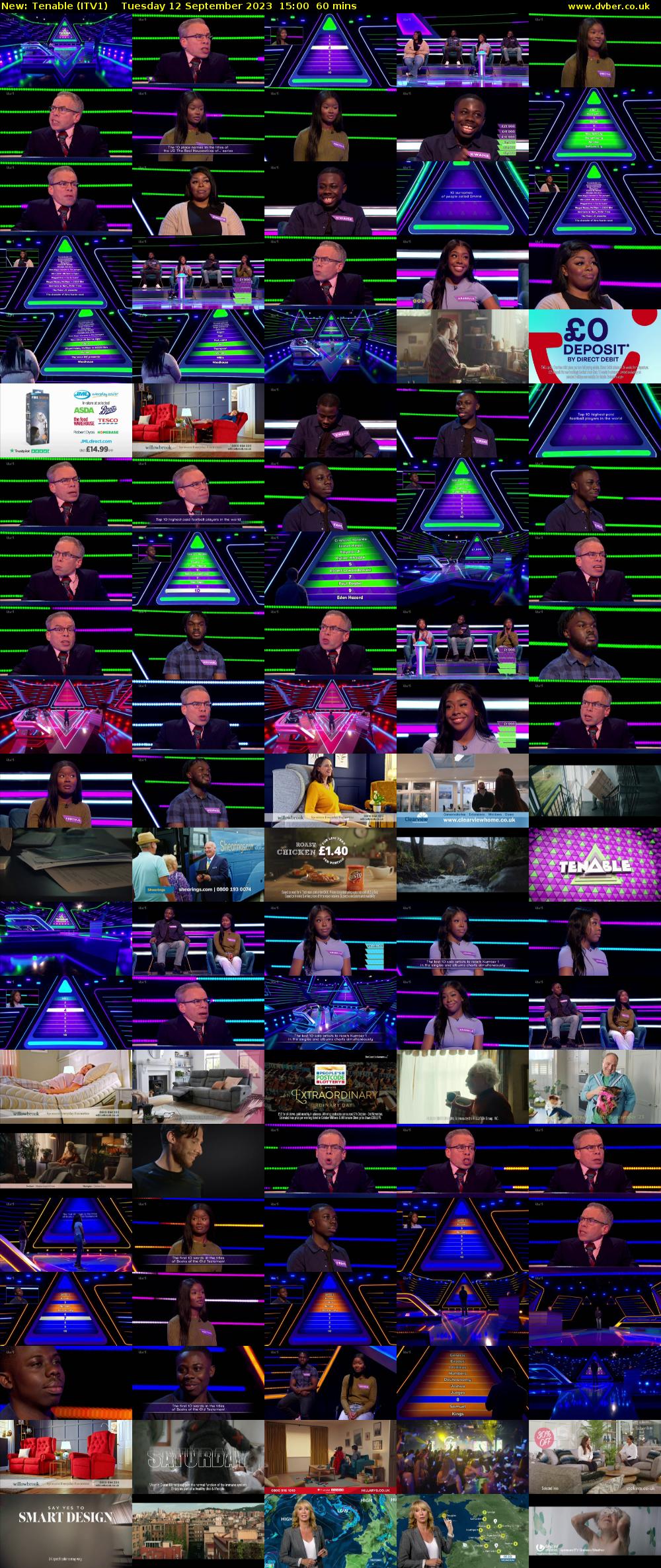 Tenable (ITV1) Tuesday 12 September 2023 15:00 - 16:00