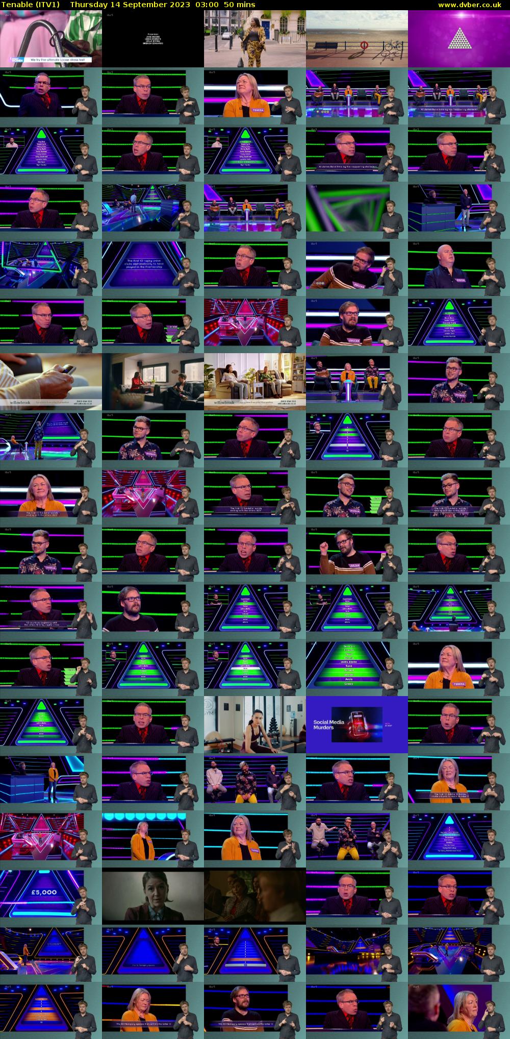 Tenable (ITV1) Thursday 14 September 2023 03:00 - 03:50