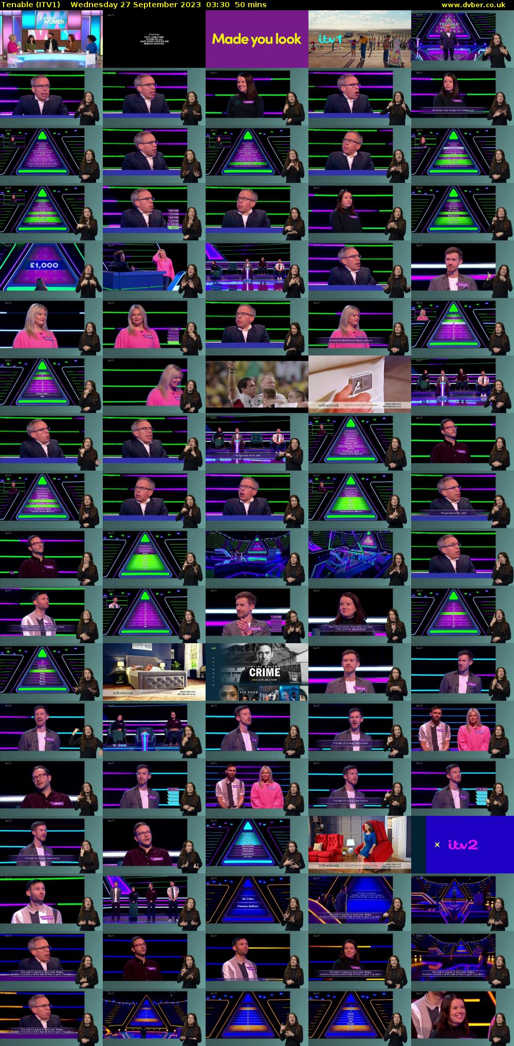 Tenable (ITV1) Wednesday 27 September 2023 03:30 - 04:20