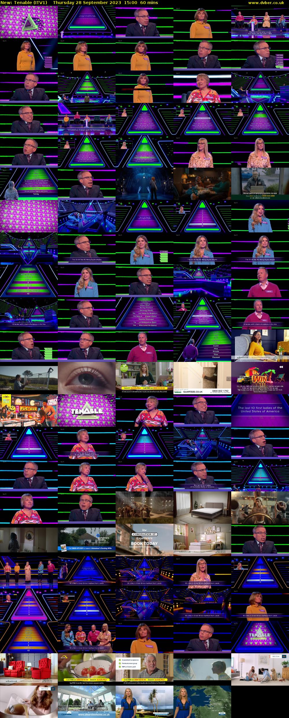 Tenable (ITV1) Thursday 28 September 2023 15:00 - 16:00
