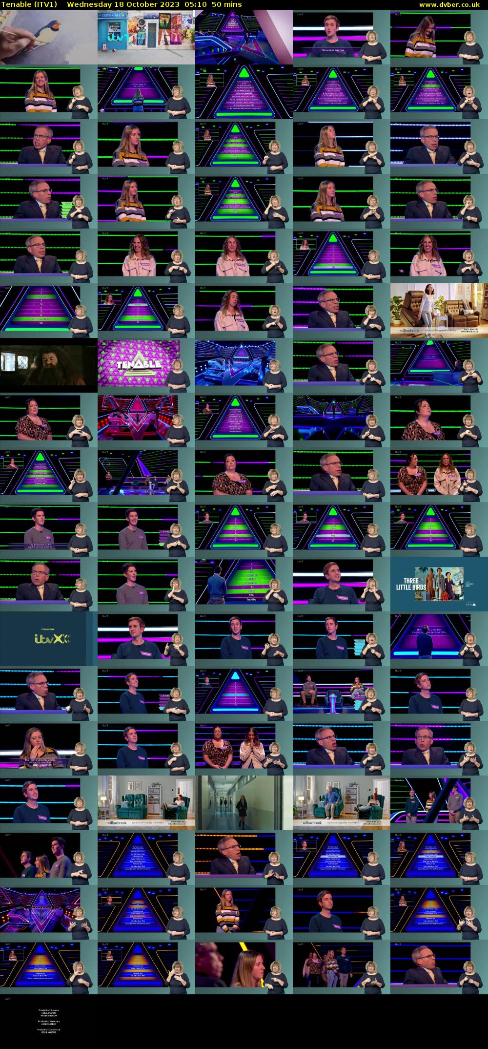 Tenable (ITV1) Wednesday 18 October 2023 05:10 - 06:00