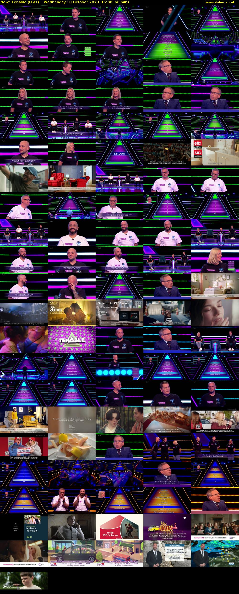 Tenable (ITV1) Wednesday 18 October 2023 15:00 - 16:00