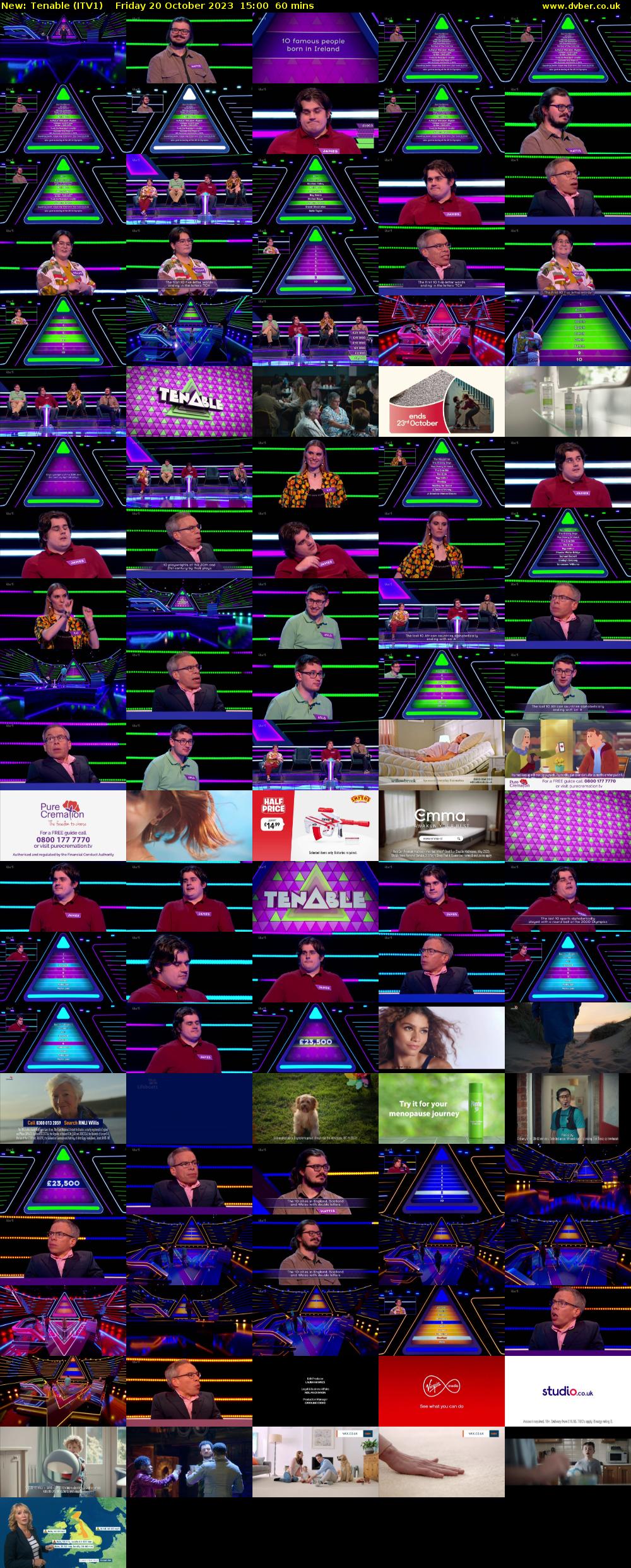 Tenable (ITV1) Friday 20 October 2023 15:00 - 16:00