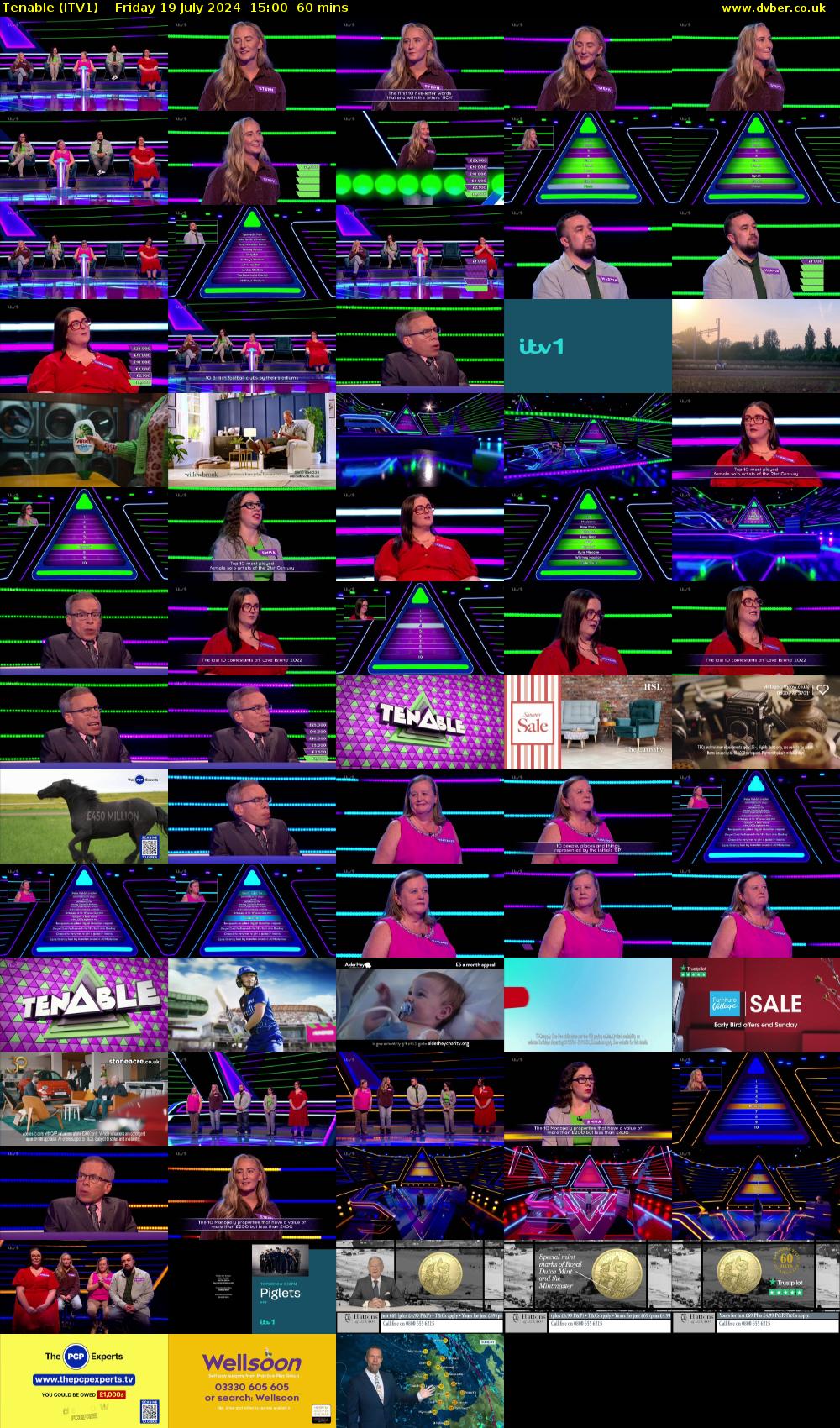 Tenable (ITV1) Friday 19 July 2024 15:00 - 16:00