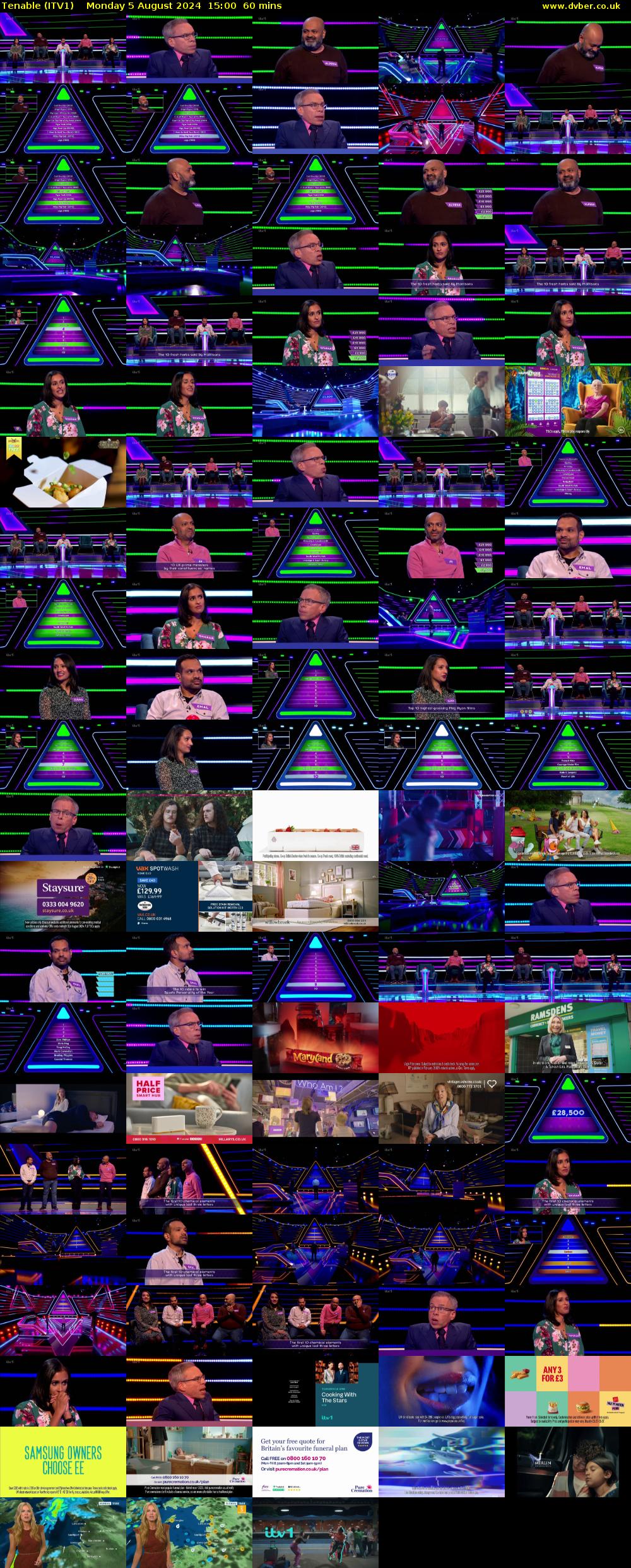 Tenable (ITV1) Monday 5 August 2024 15:00 - 16:00