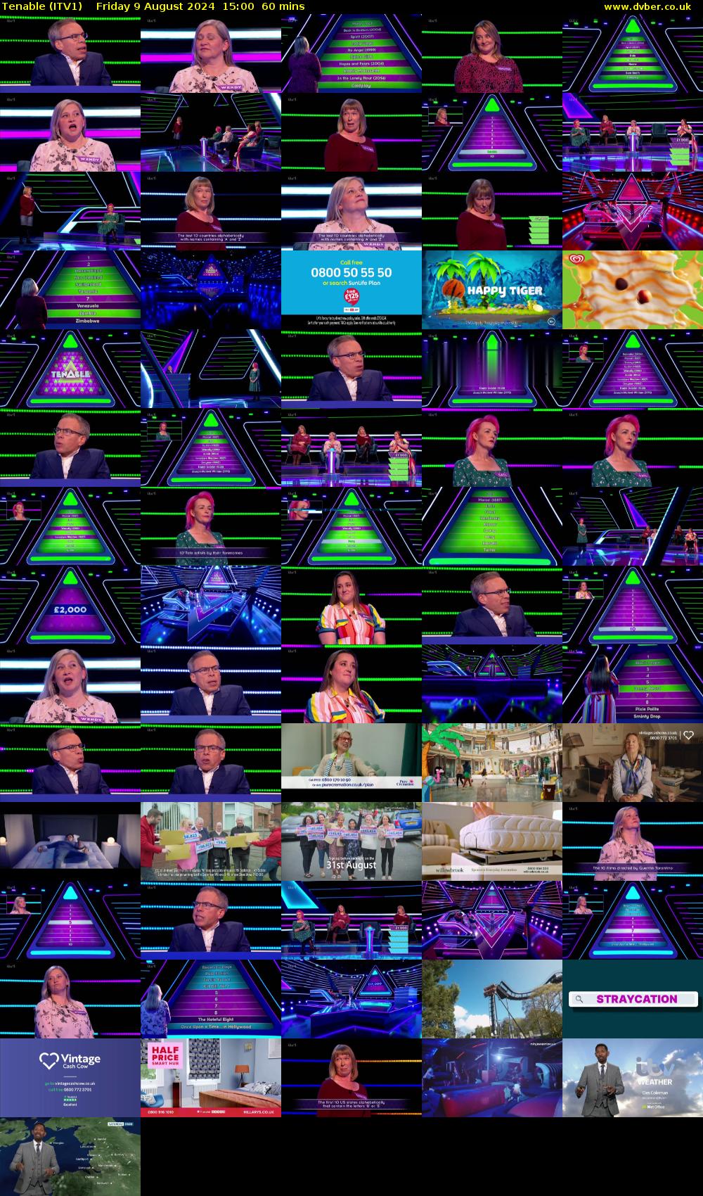 Tenable (ITV1) Friday 9 August 2024 15:00 - 16:00