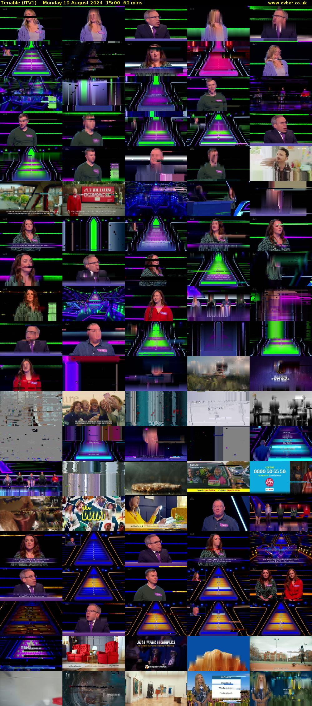 Tenable (ITV1) Monday 19 August 2024 15:00 - 16:00