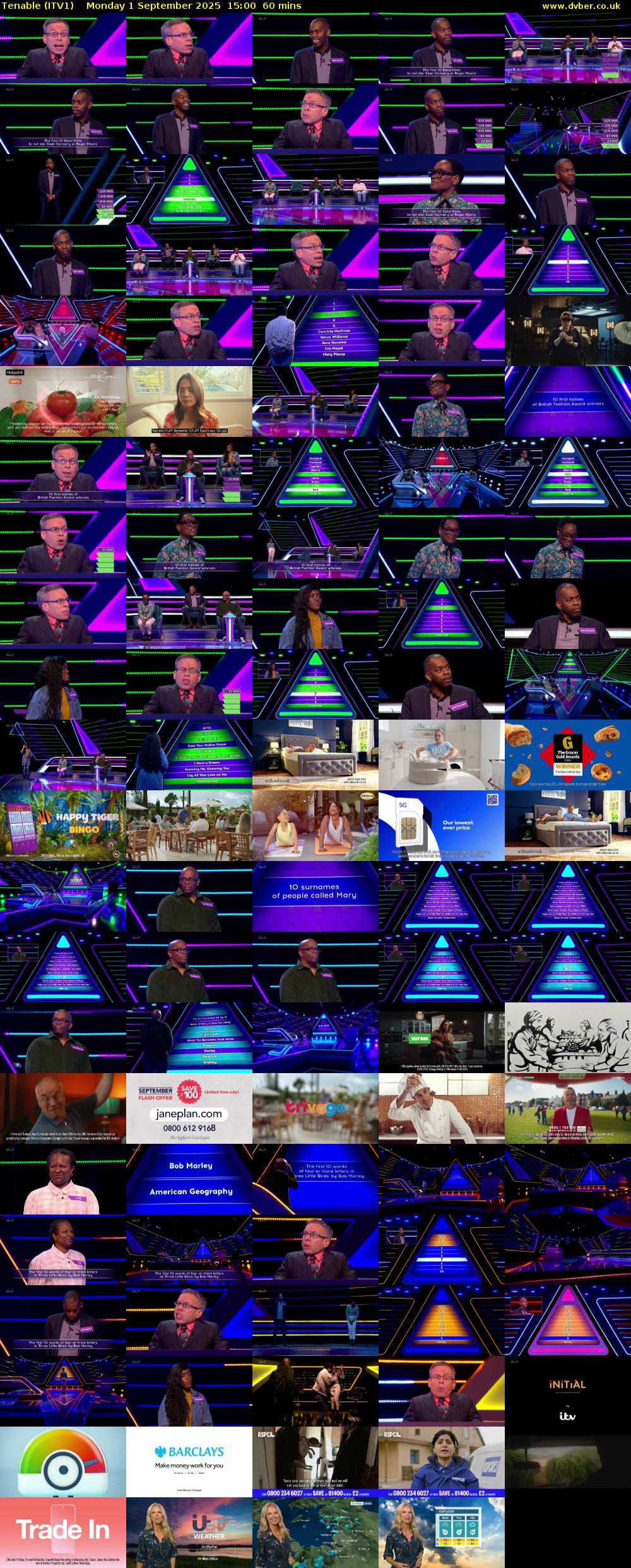 Tenable (ITV1) Monday 1 September 2025 15:00 - 16:00
