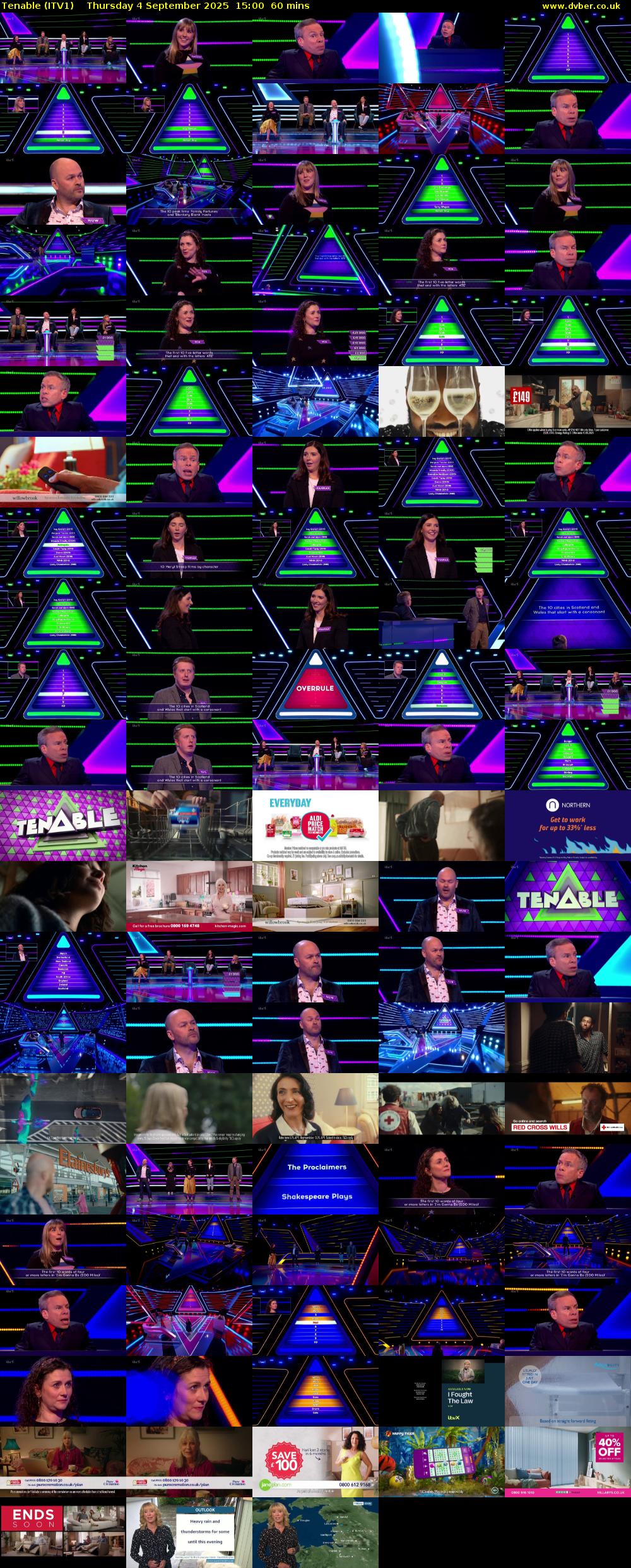 Tenable (ITV1) Thursday 4 September 2025 15:00 - 16:00