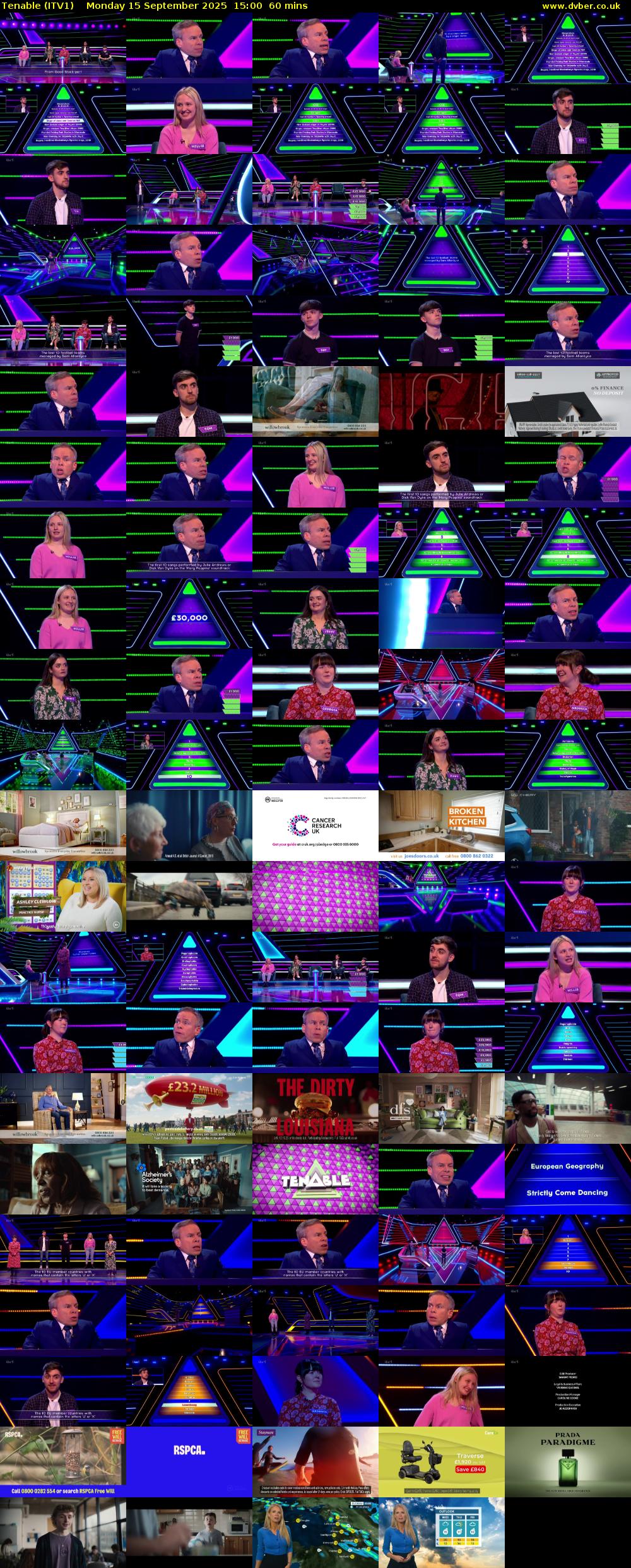 Tenable (ITV1) Monday 15 September 2025 15:00 - 16:00