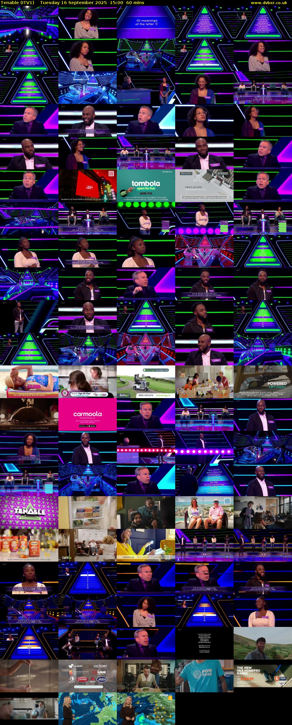 Tenable (ITV1) Tuesday 16 September 2025 15:00 - 16:00
