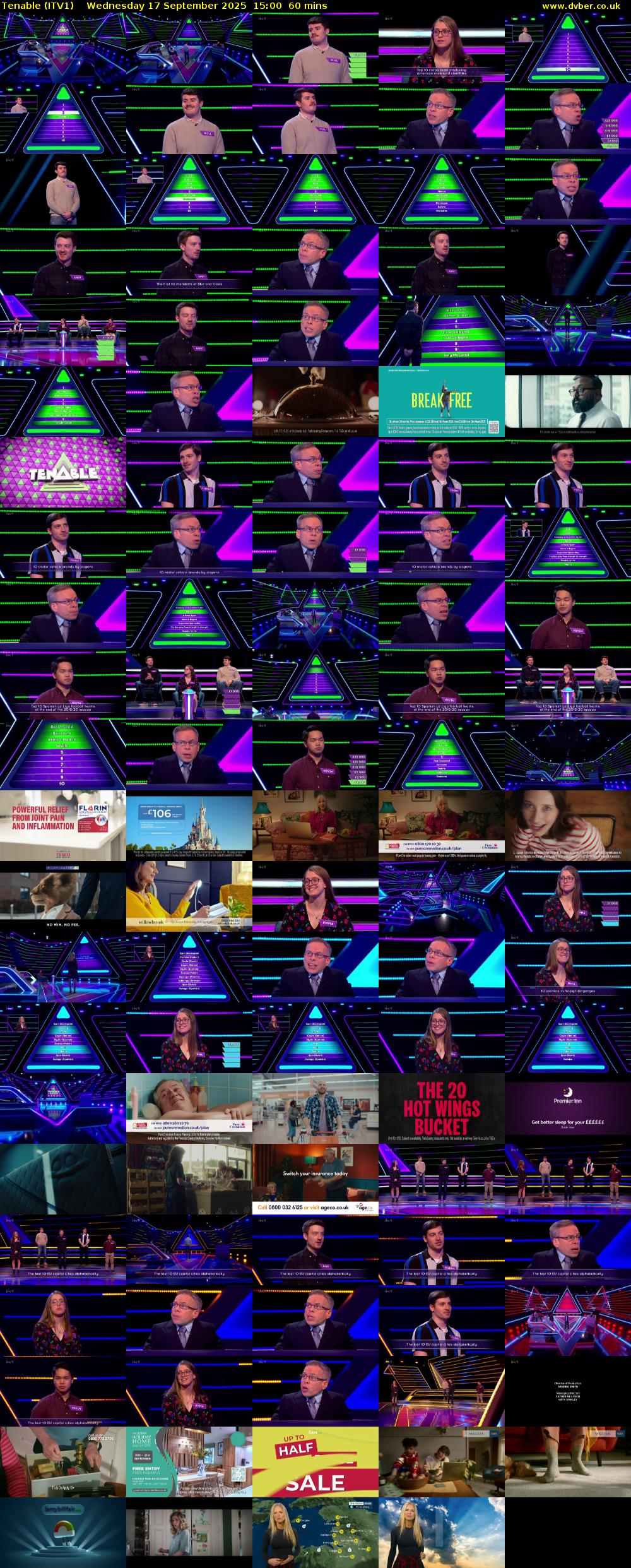 Tenable (ITV1) Wednesday 17 September 2025 15:00 - 16:00