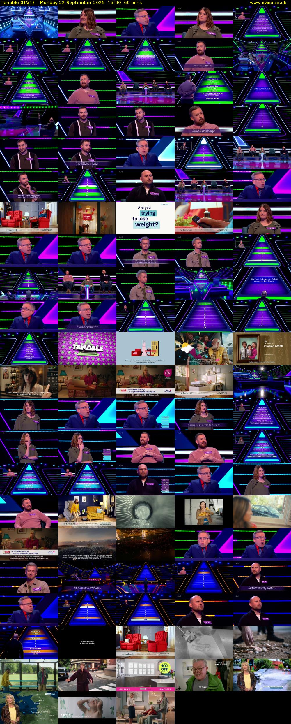 Tenable (ITV1) Monday 22 September 2025 15:00 - 16:00