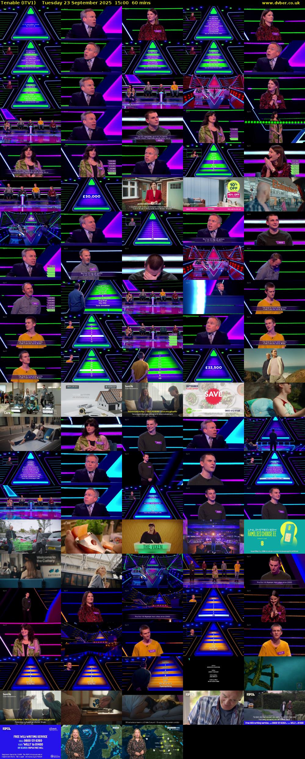 Tenable (ITV1) Tuesday 23 September 2025 15:00 - 16:00