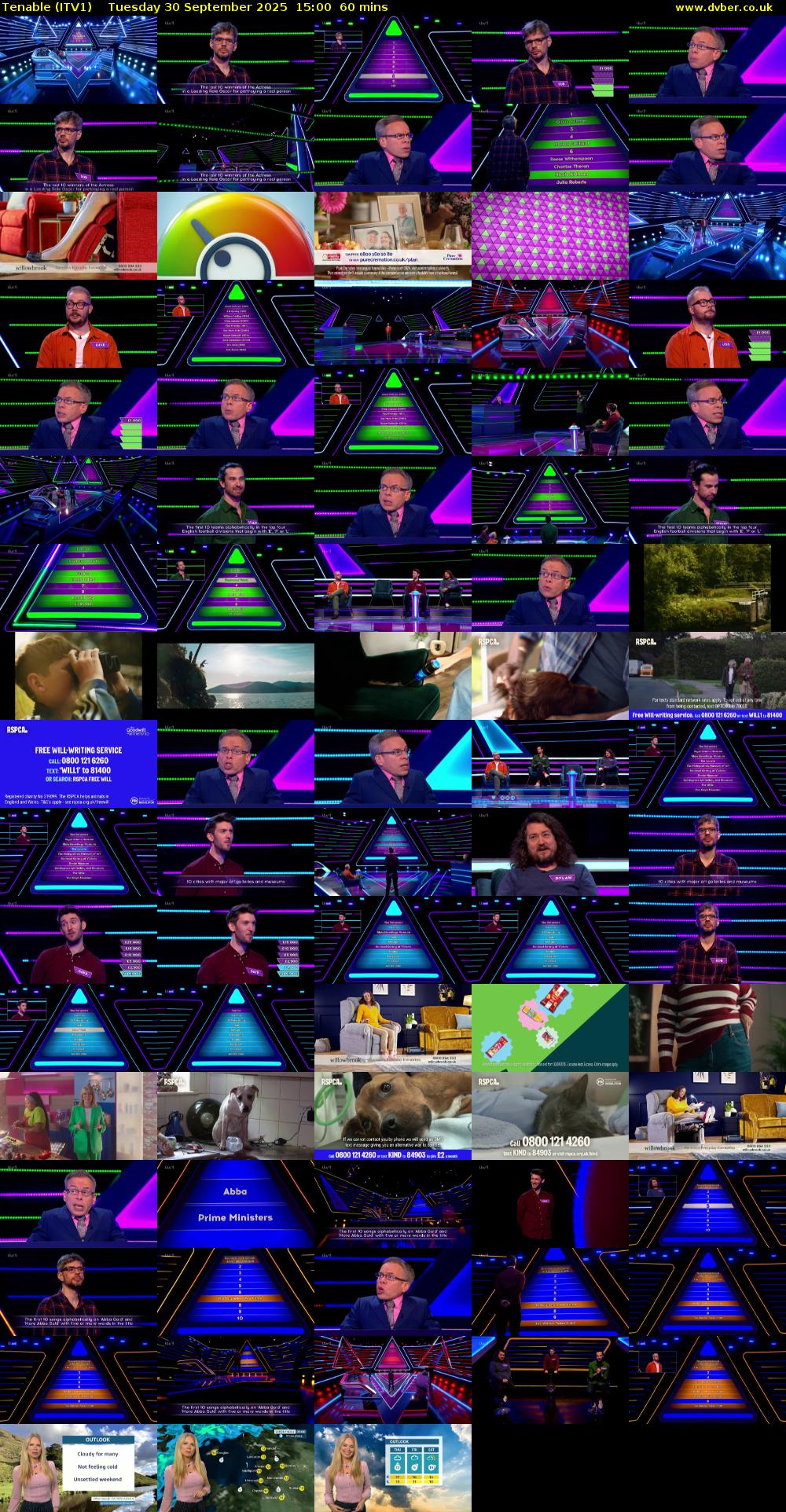 Tenable (ITV1) Tuesday 30 September 2025 15:00 - 16:00