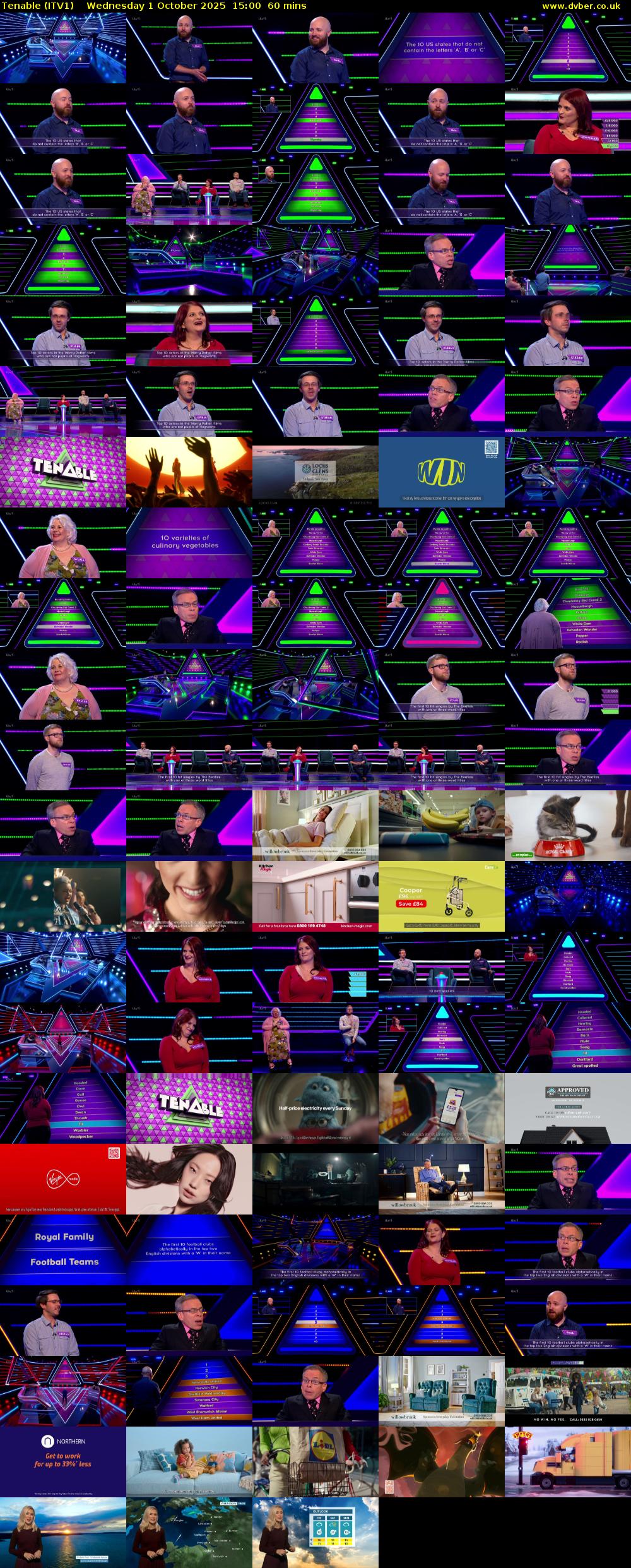 Tenable (ITV1) Wednesday 1 October 2025 15:00 - 16:00