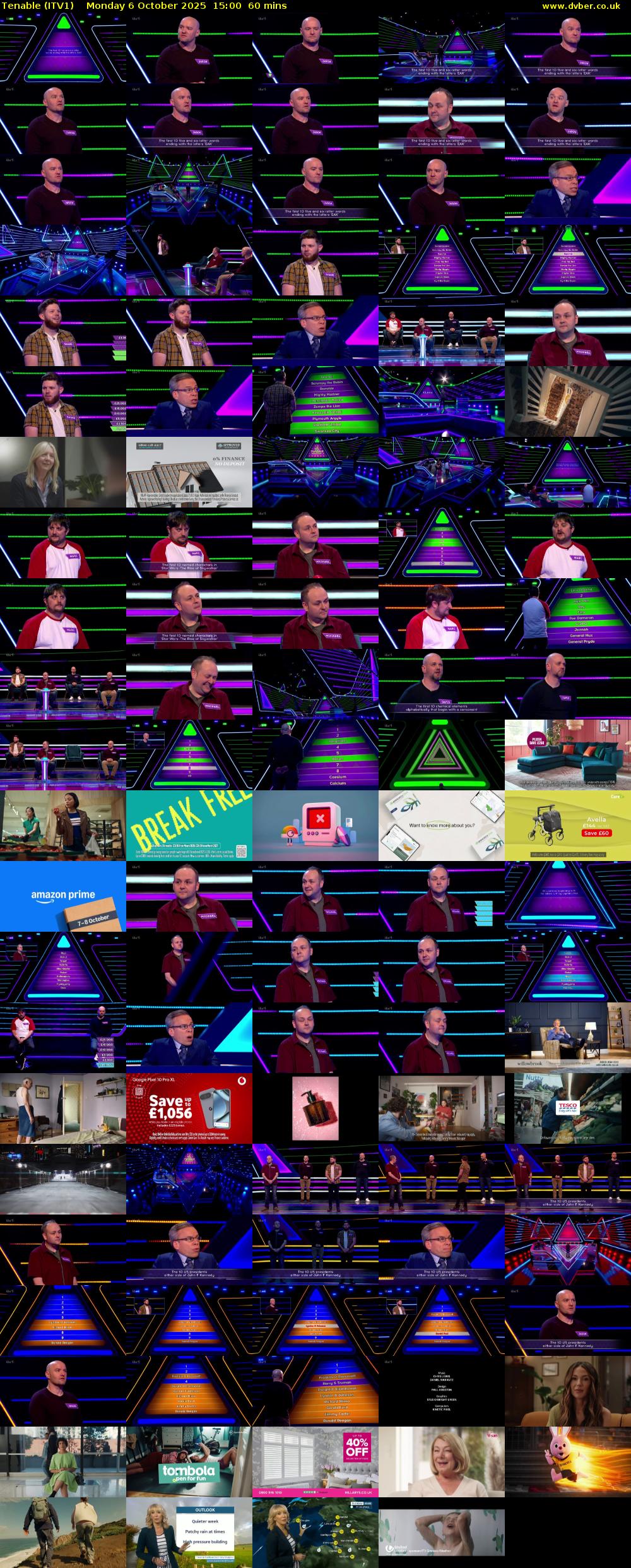 Tenable (ITV1) Monday 6 October 2025 15:00 - 16:00