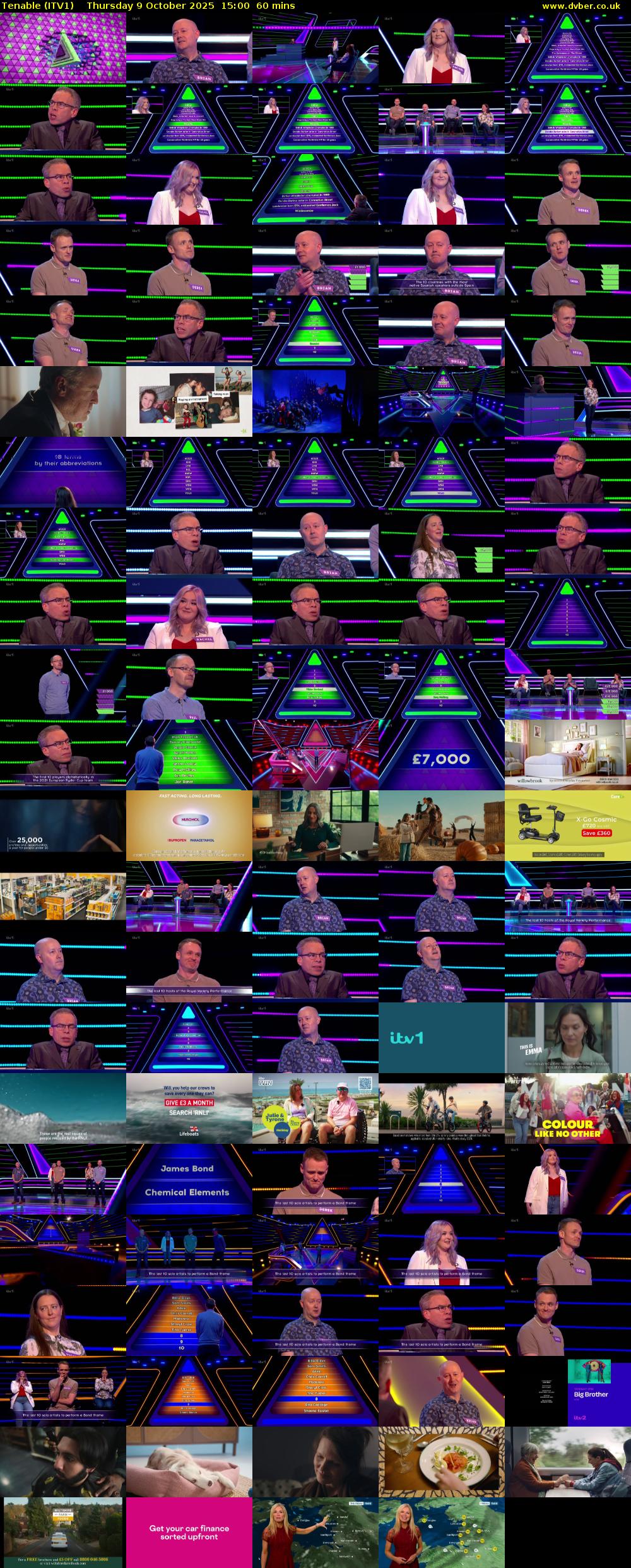 Tenable (ITV1) Thursday 9 October 2025 15:00 - 16:00