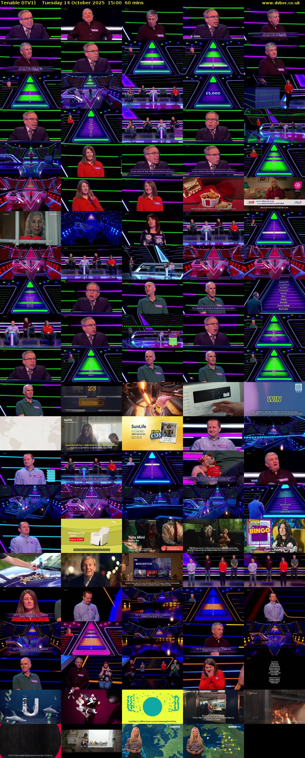 Tenable (ITV1) Tuesday 14 October 2025 15:00 - 16:00