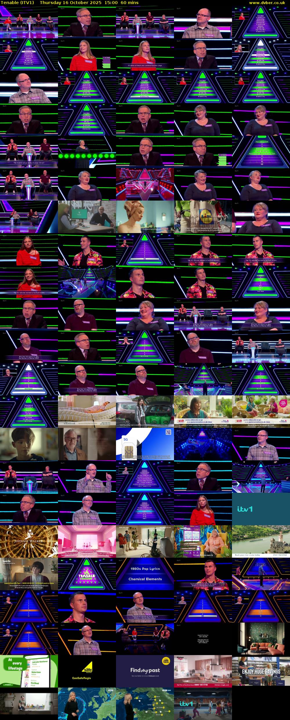 Tenable (ITV1) Thursday 16 October 2025 15:00 - 16:00