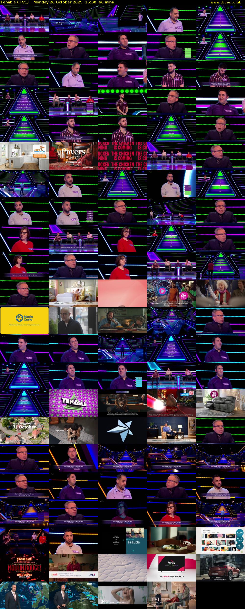 Tenable (ITV1) Monday 20 October 2025 15:00 - 16:00