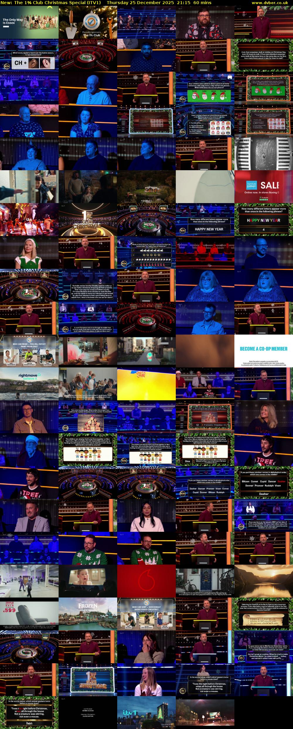 The 1% Club Christmas Special (ITV1) Thursday 25 December 2025 21:15 - 22:15