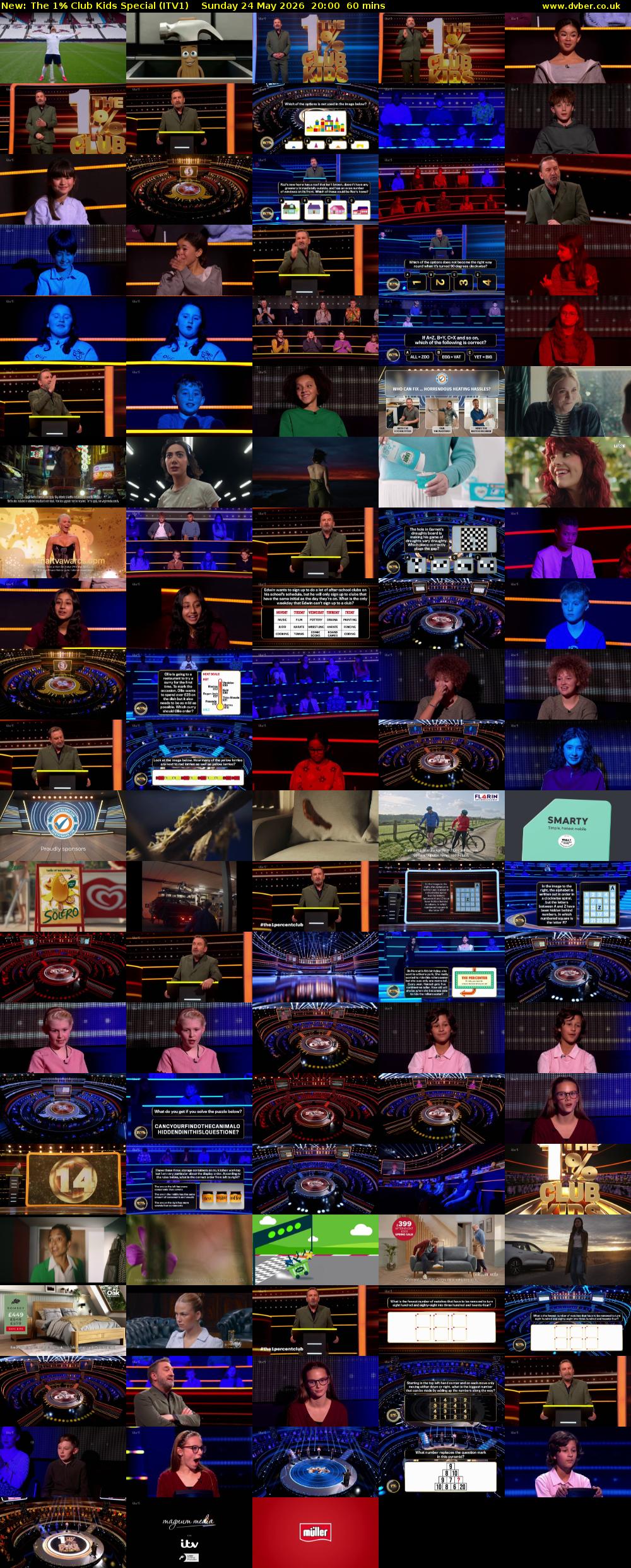 The 1% Club Kids Special (ITV1) Sunday 24 May 2026 20:00 - 21:00